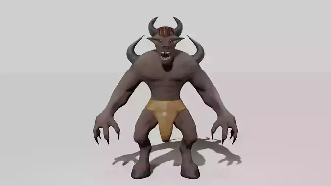 Minotaur-Bat Hybrid 3D Character
