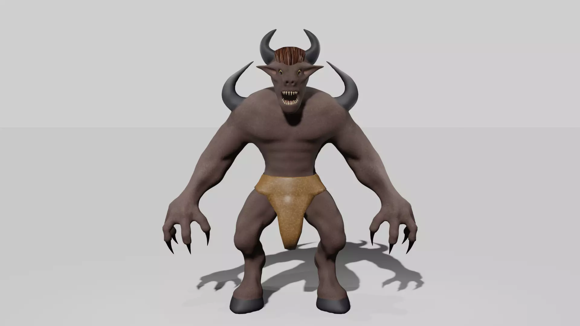 Minotaur-Bat Hybrid 3D Character Low-poly 3D model_0