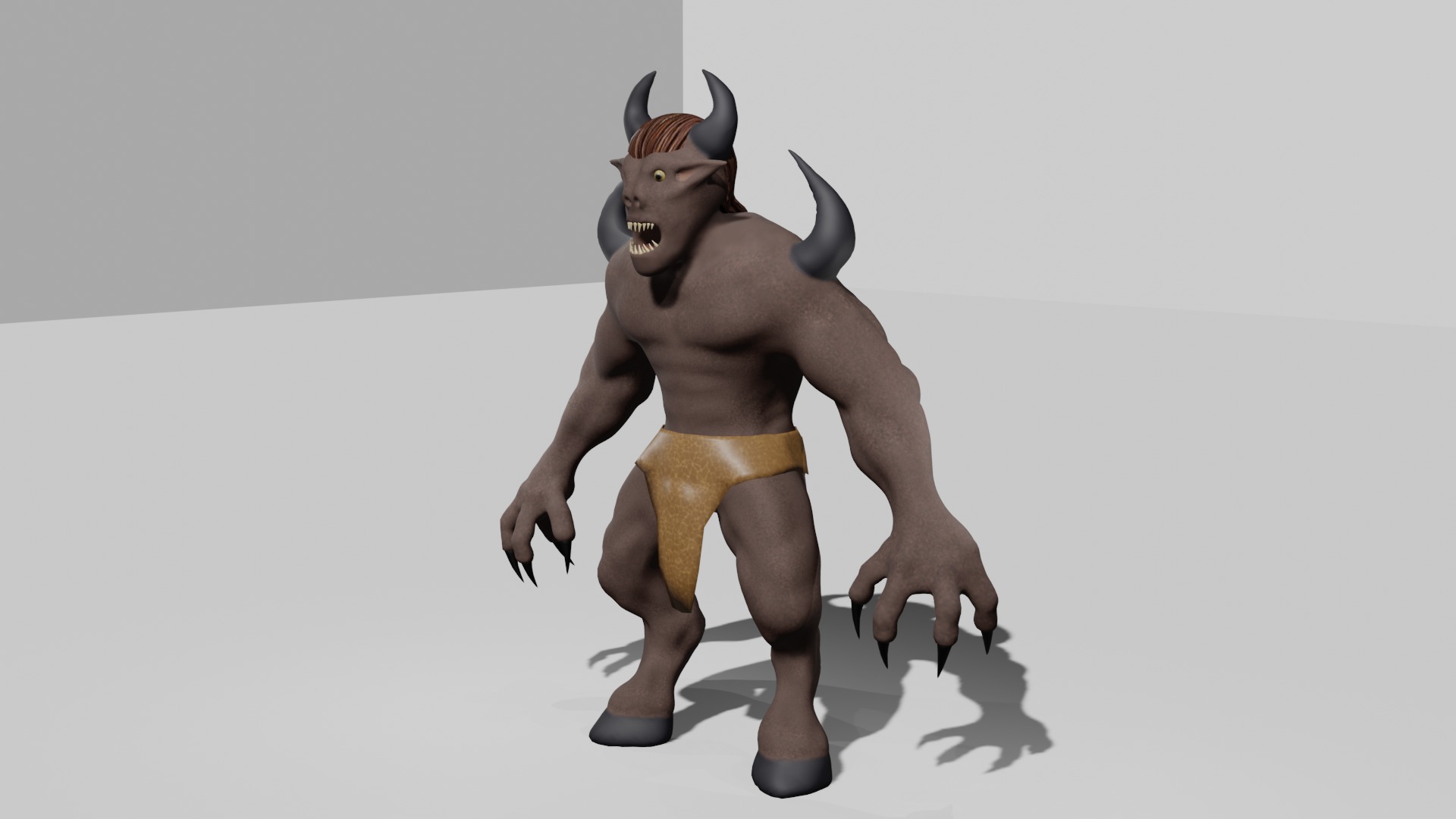Minotaur-Bat Hybrid 3D Character Low-poly 3D model_2
