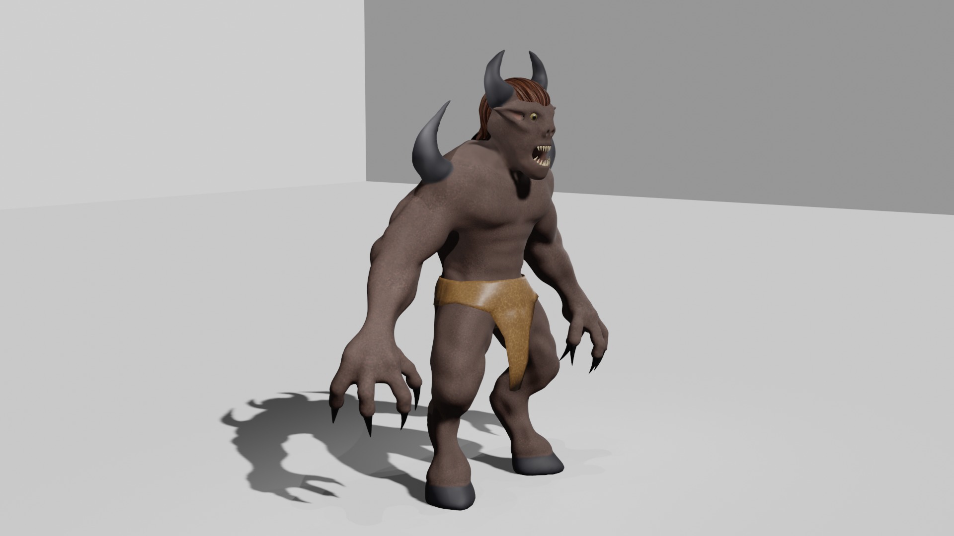 Minotaur-Bat Hybrid 3D Character Low-poly 3D model_1