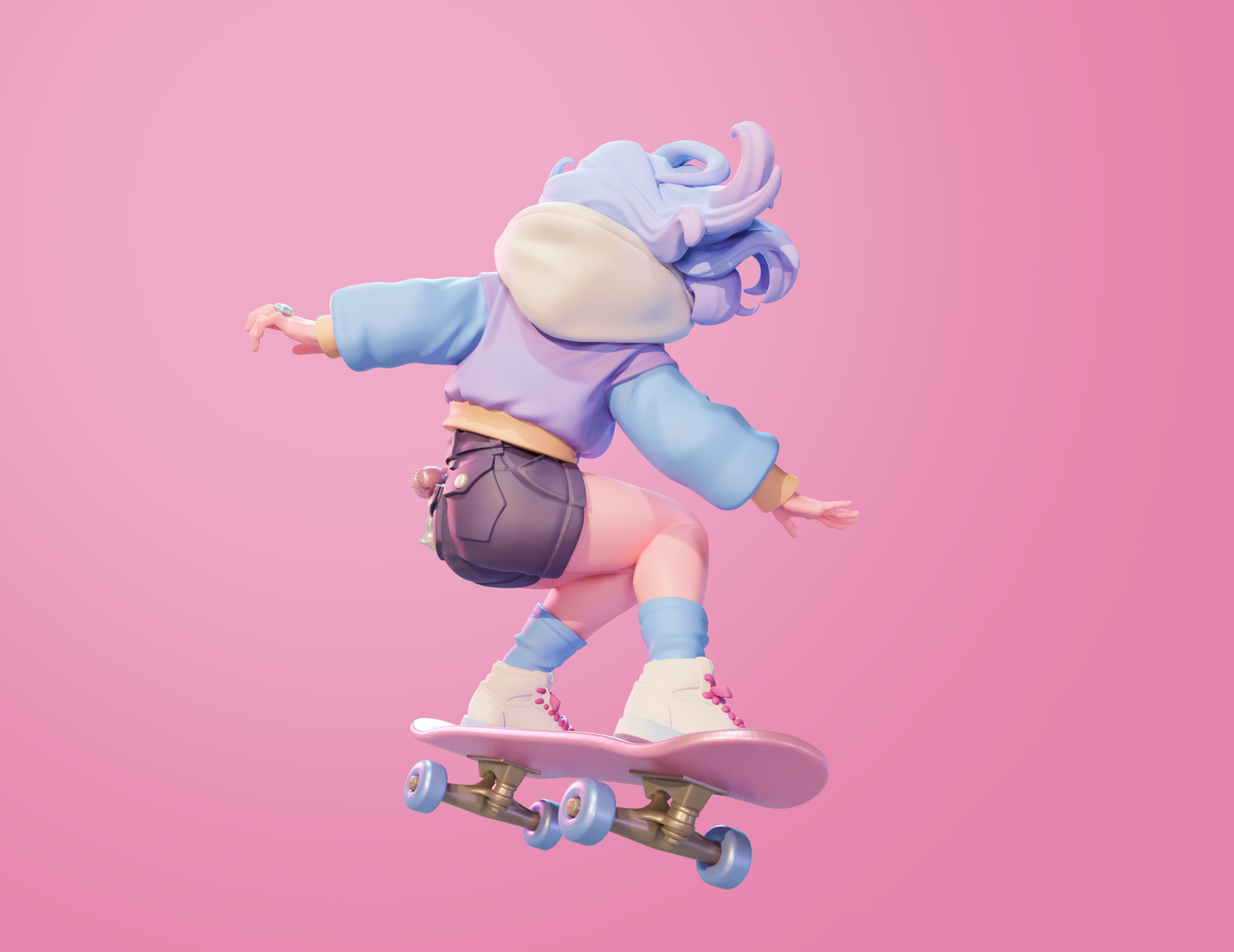 Skater 3D print model_10