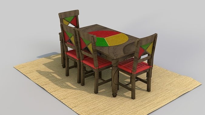 Rustic Dining Table Alegro 3D model 6