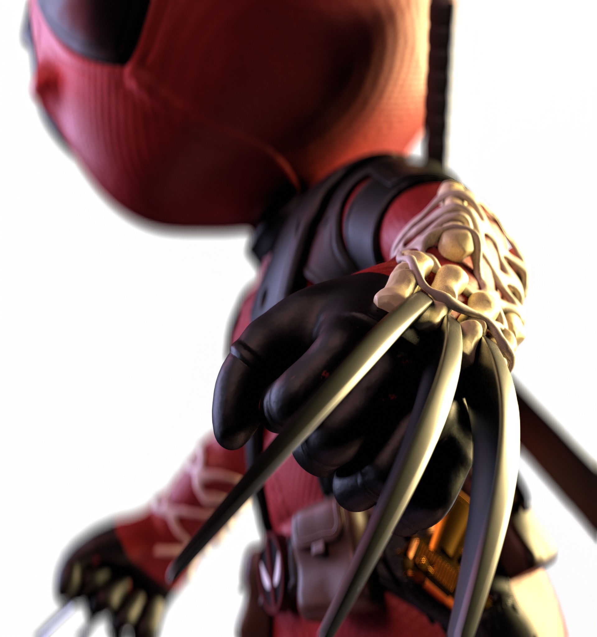 Cartoon stylized deadpool baby 3D print model_1