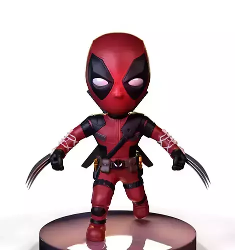 Cartoon stylized deadpool baby 3D print model