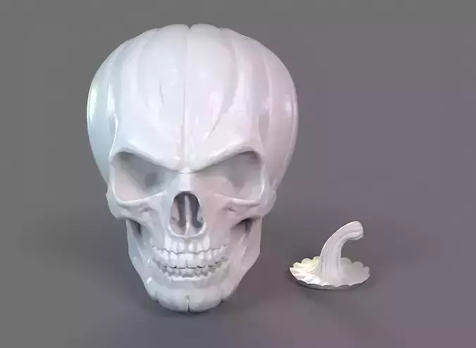 pumpkin-shaped skull