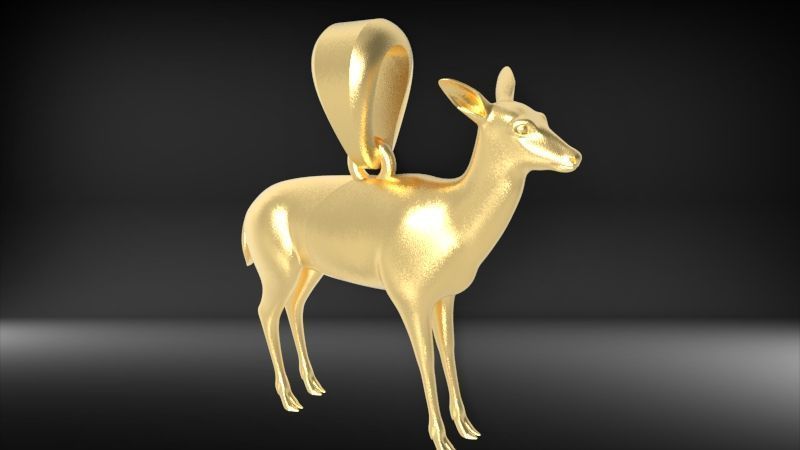 Deer Pendant 3D print model_5