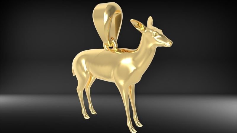 Deer Pendant 3D print model_6