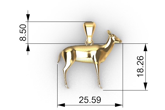 Deer Pendant 3D print model_10