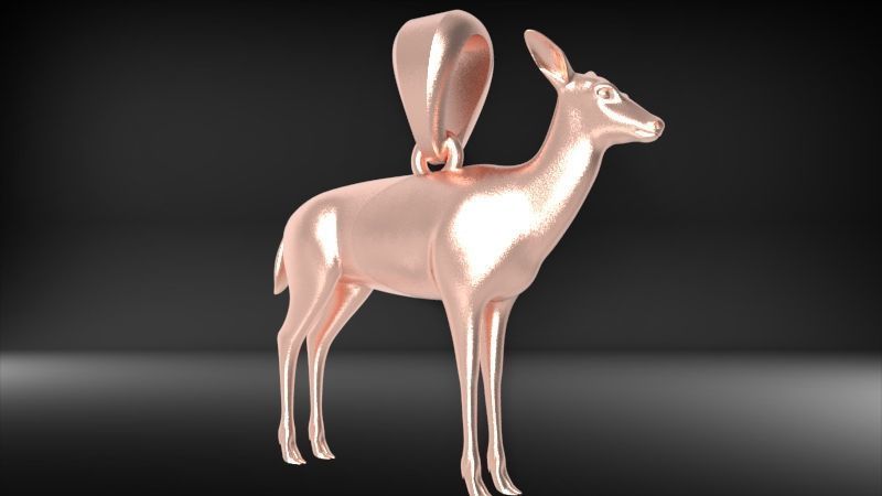Deer Pendant 3D print model_3