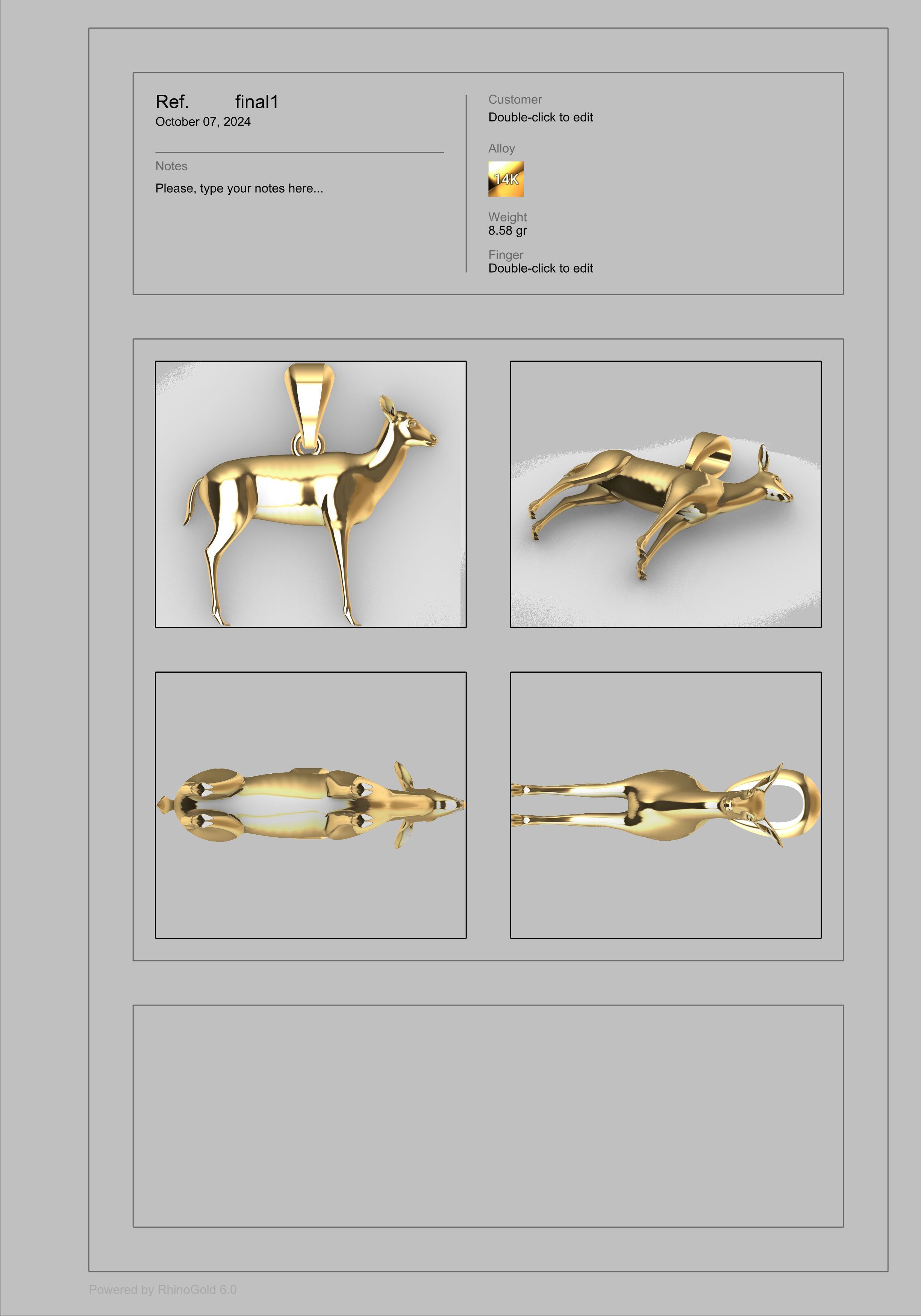 Deer Pendant 3D print model_11