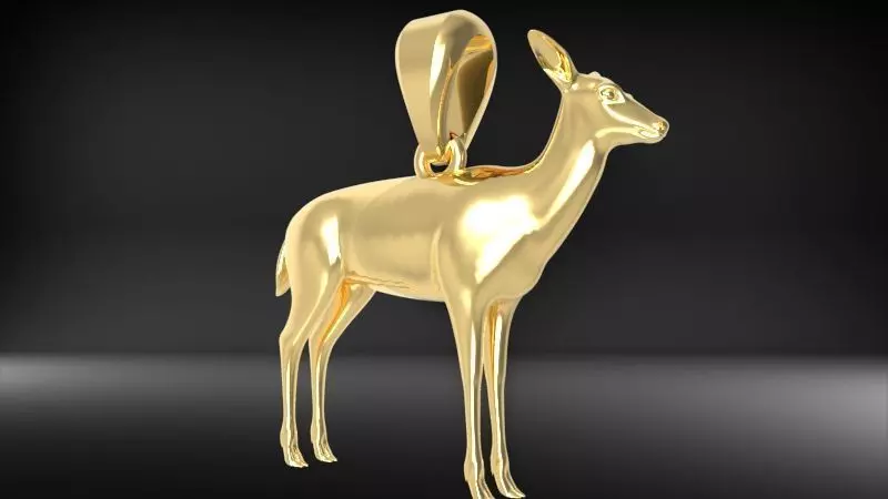Deer Pendant 3D print model_0