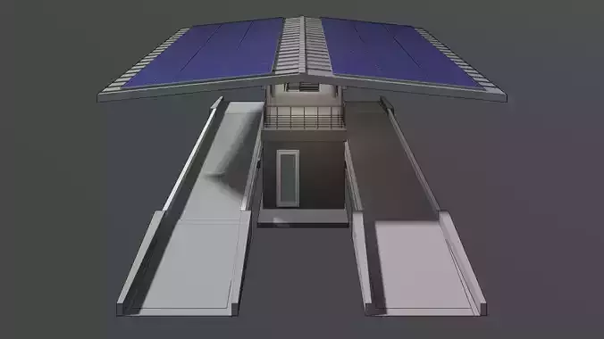 Truck weight scale station with solar cell 24i16 3D model