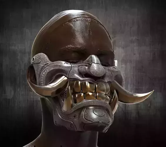 Cyber Half Oni Mask 2