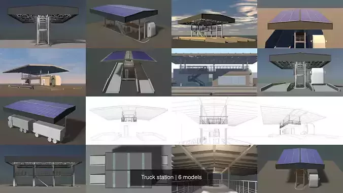 Truck station 3D Model Collection