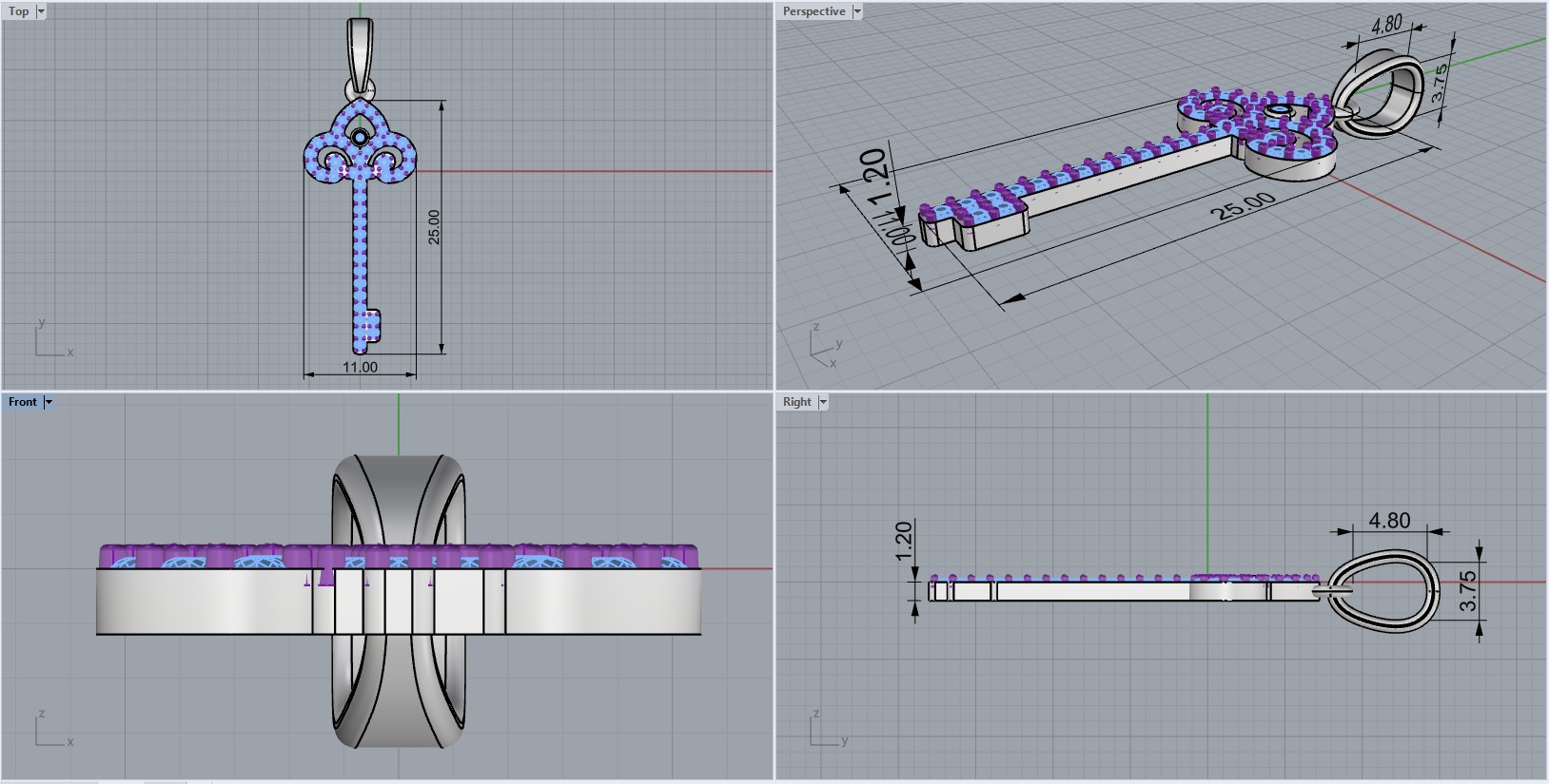 Key pendant model 951 3D print model_4