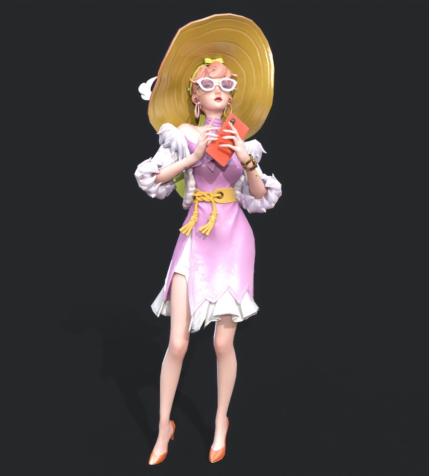 Shopping woman 3D model_9