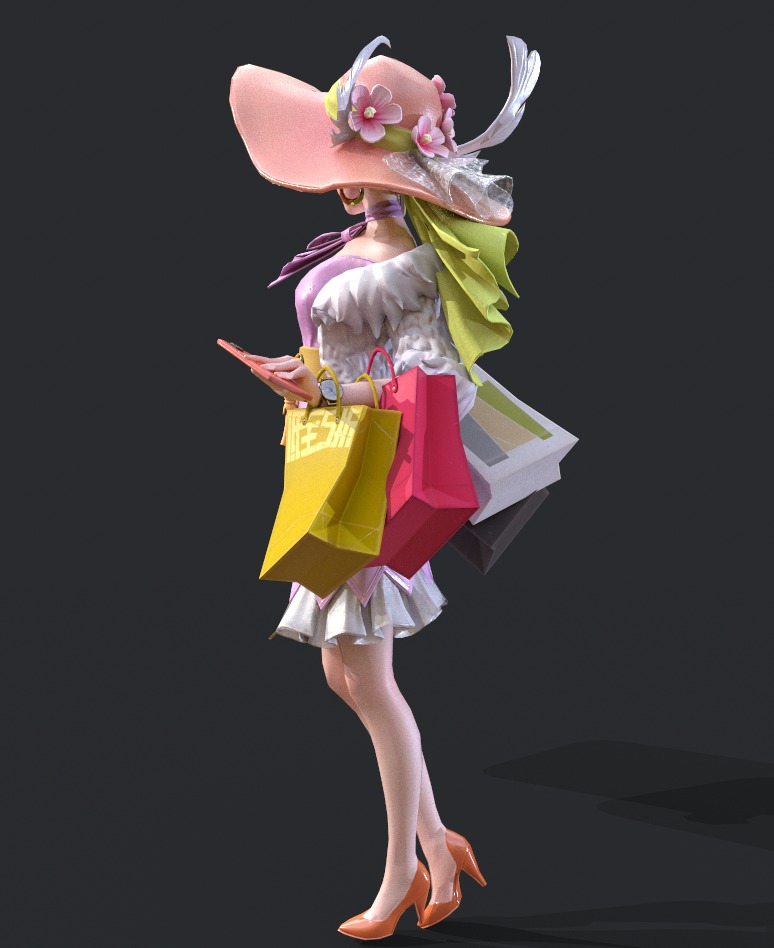 Shopping woman 3D model_13