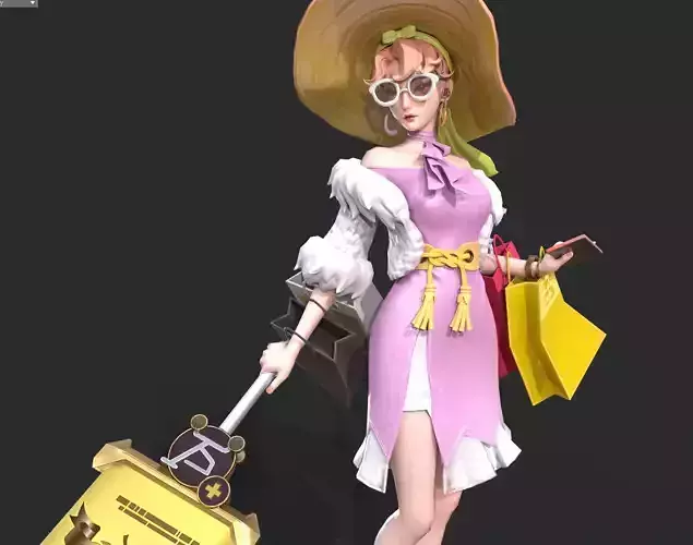 Shopping woman 3D model