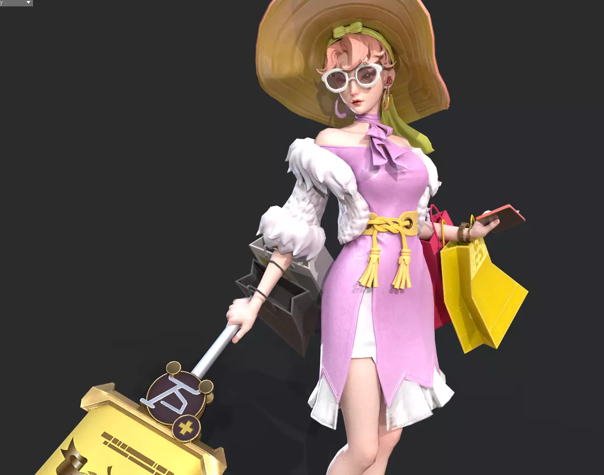 Shopping woman 3D model_0