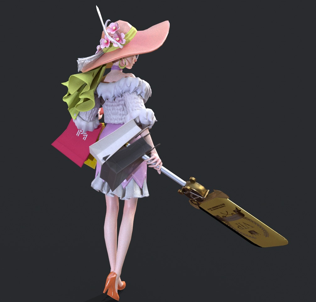 Shopping woman 3D model_4