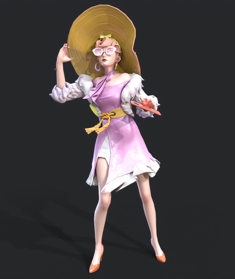 Shopping woman 3D model_2