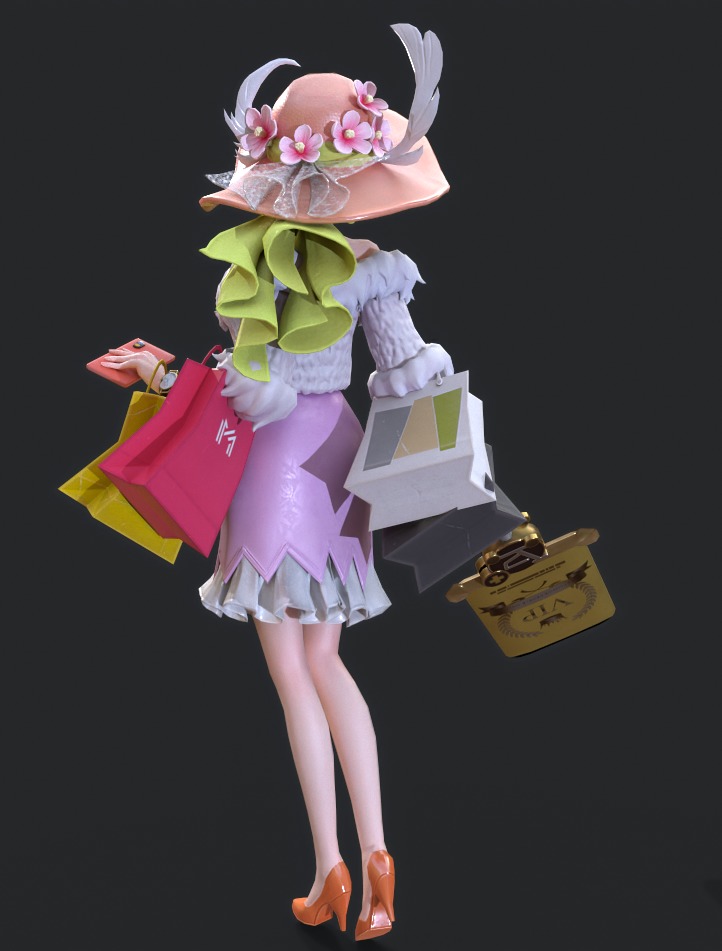 Shopping woman 3D model_17