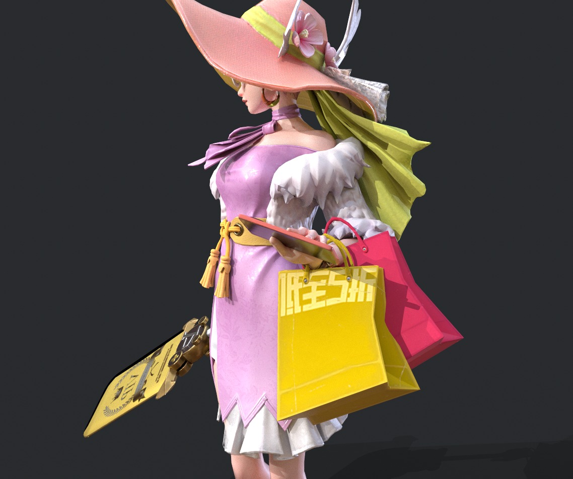 Shopping woman 3D model_12