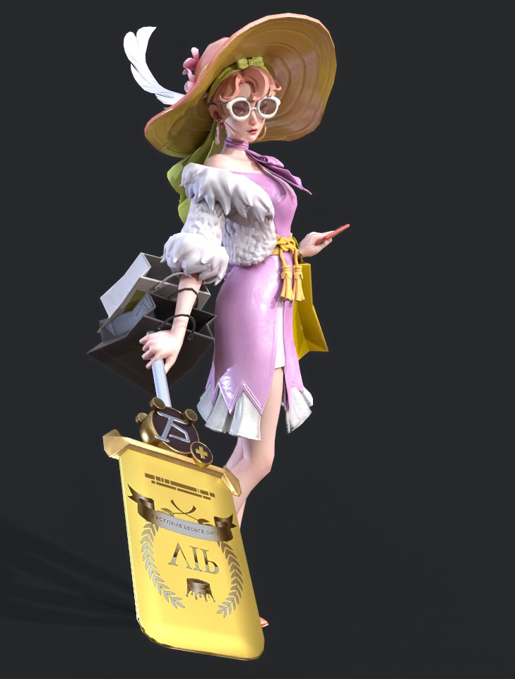 Shopping woman 3D model_15