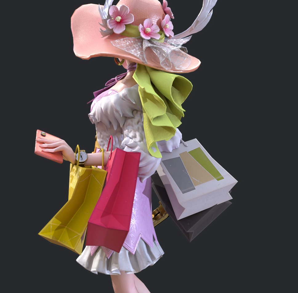 Shopping woman 3D model_5