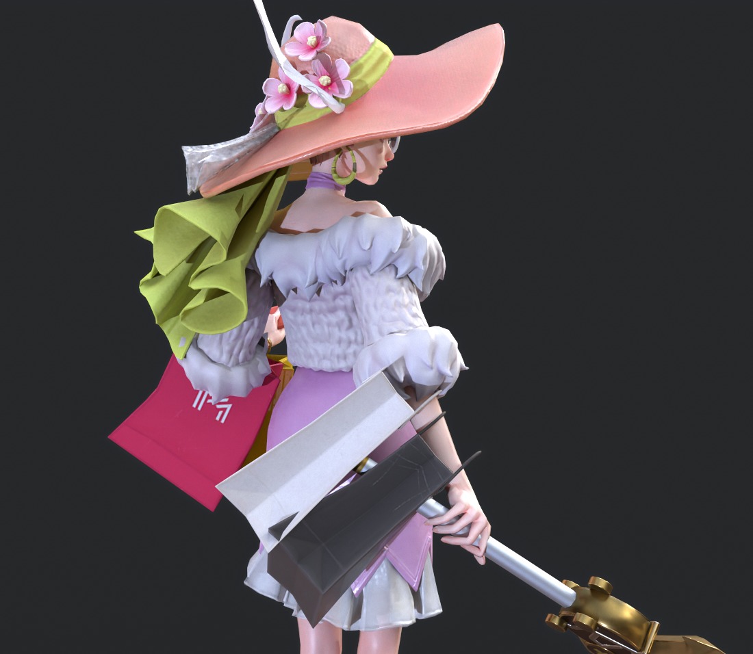 Shopping woman 3D model_3