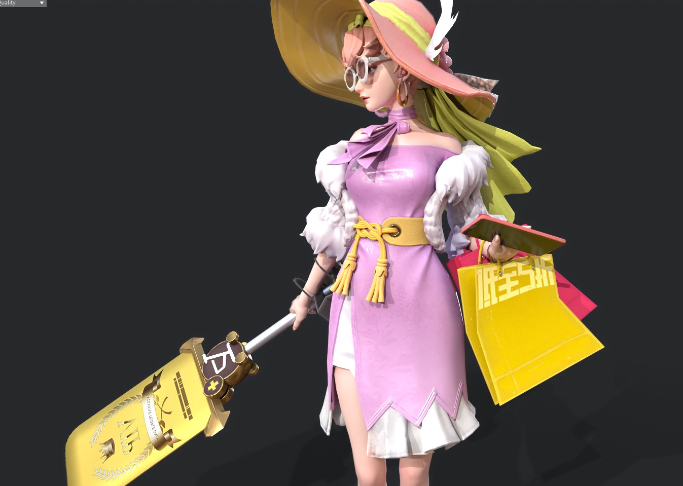 Shopping woman 3D model_8