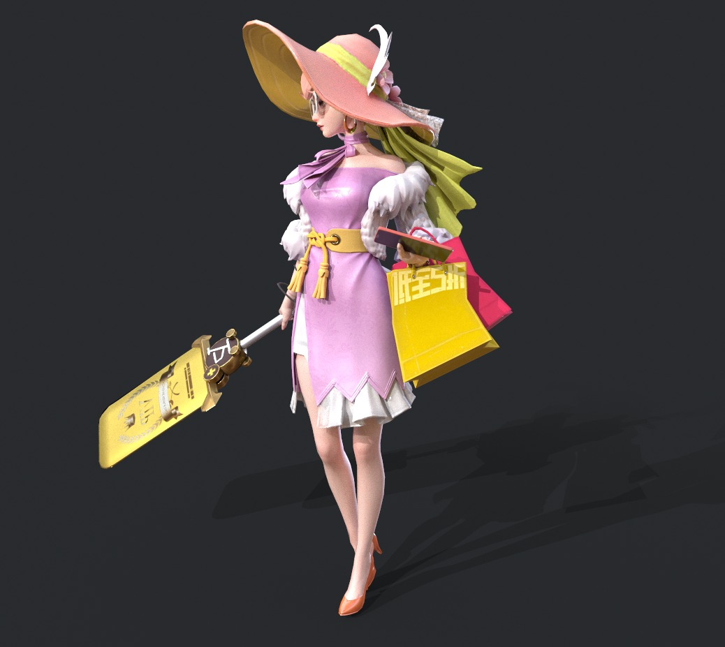 Shopping woman 3D model_7