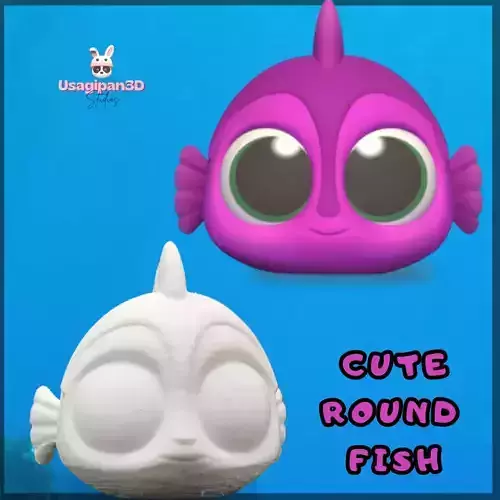Cute Round Fish 3D print model