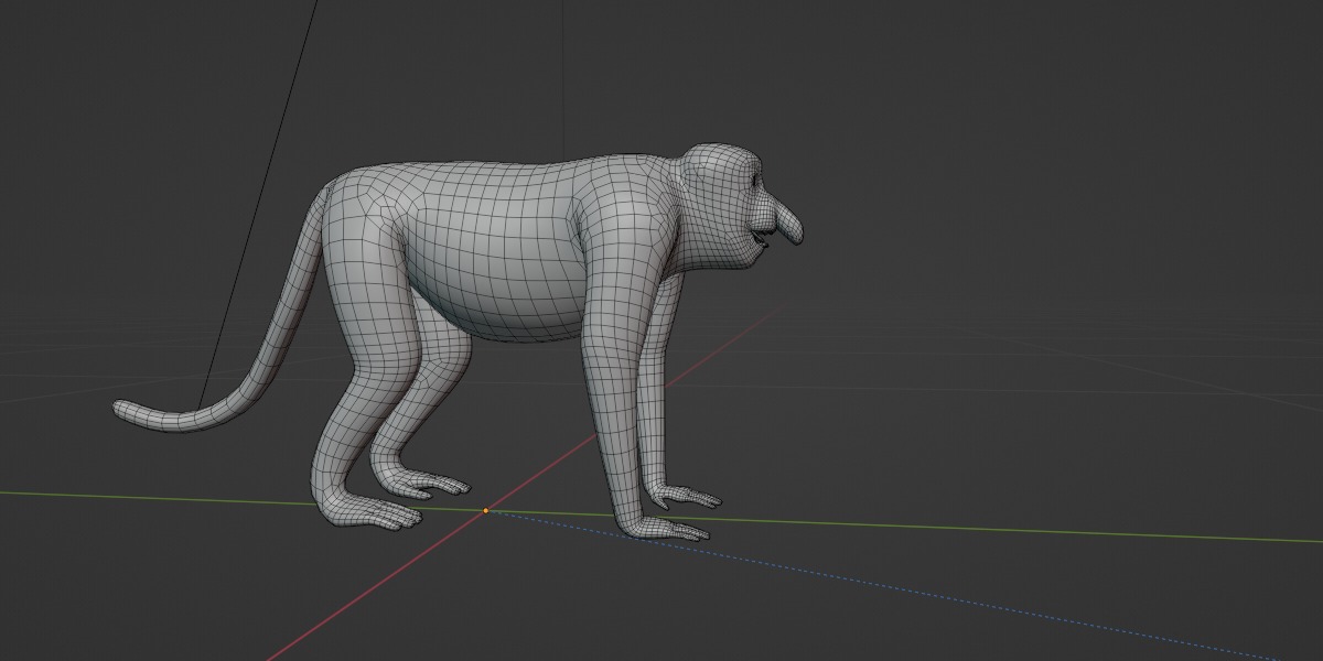 Proboscis Monkey Low-poly 3D model_29