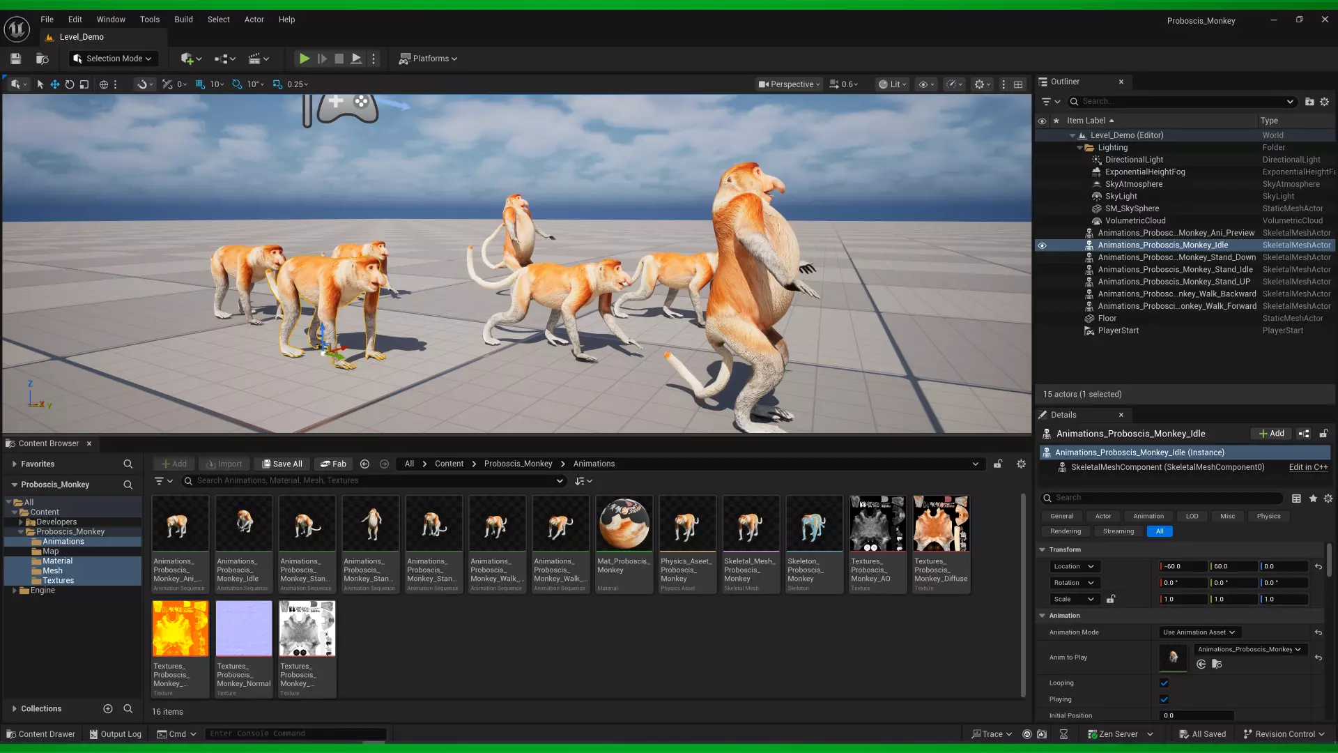 Proboscis Monkey Low-poly 3D model_2