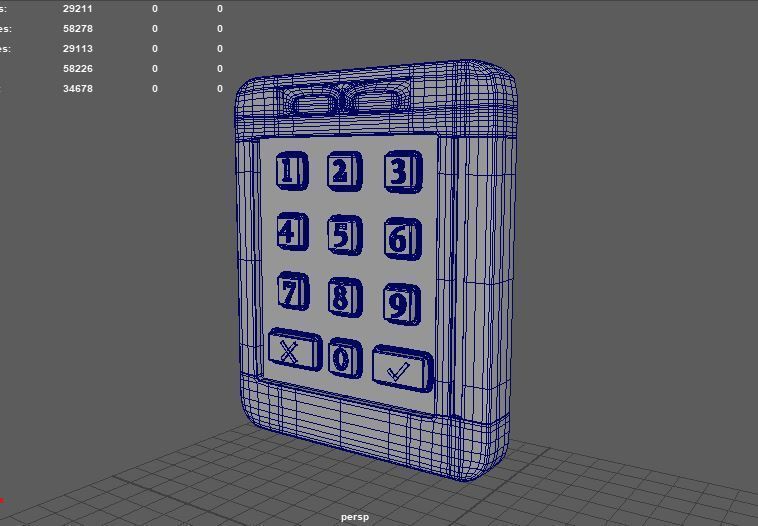 keypad 3D model_11