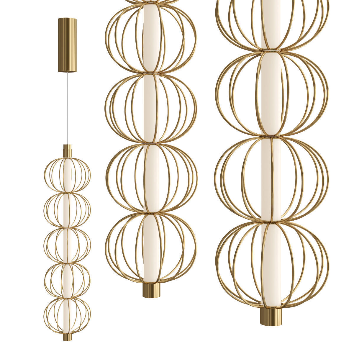 gold pendant lamp 3D model_3