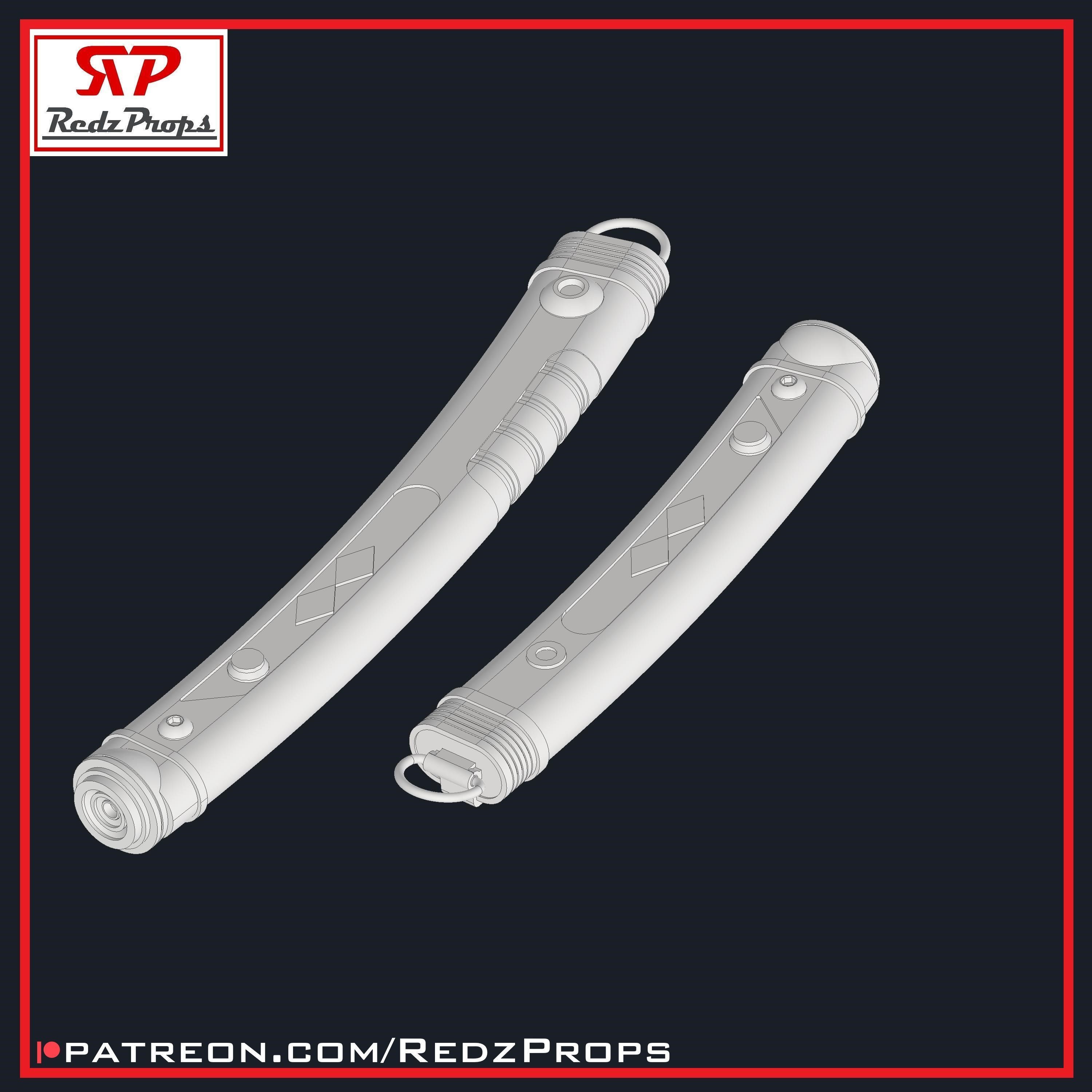 Ahsoka Lightsaber Cosplay Prop 3D print model_7