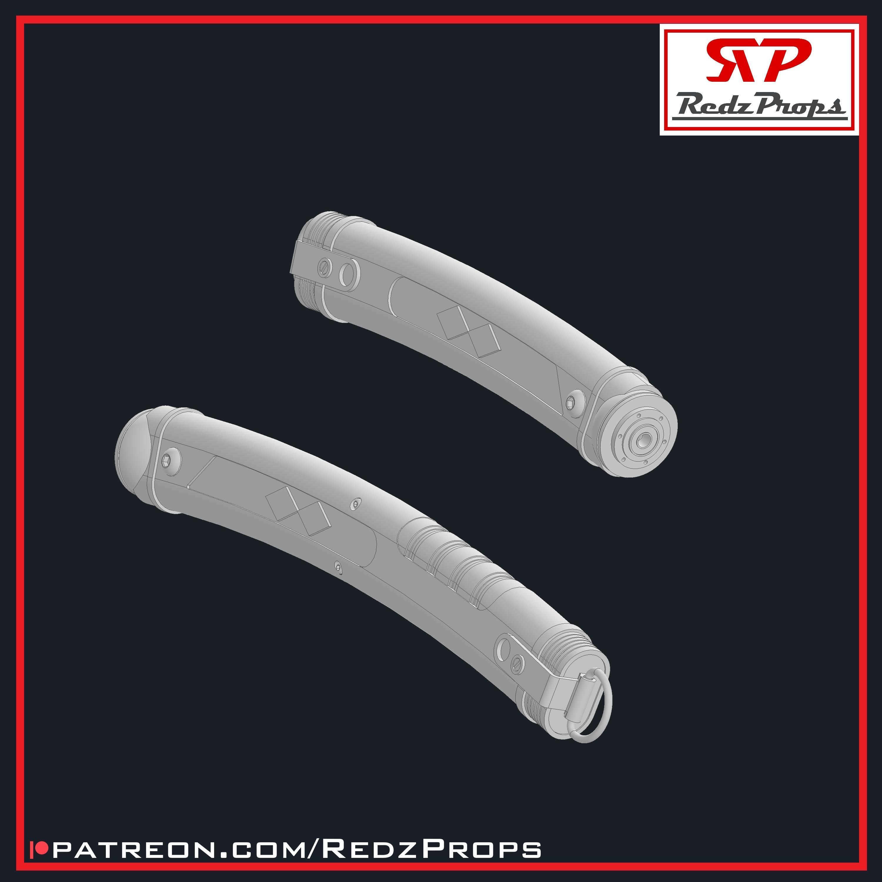 Ahsoka Lightsaber Cosplay Prop 3D print model_5