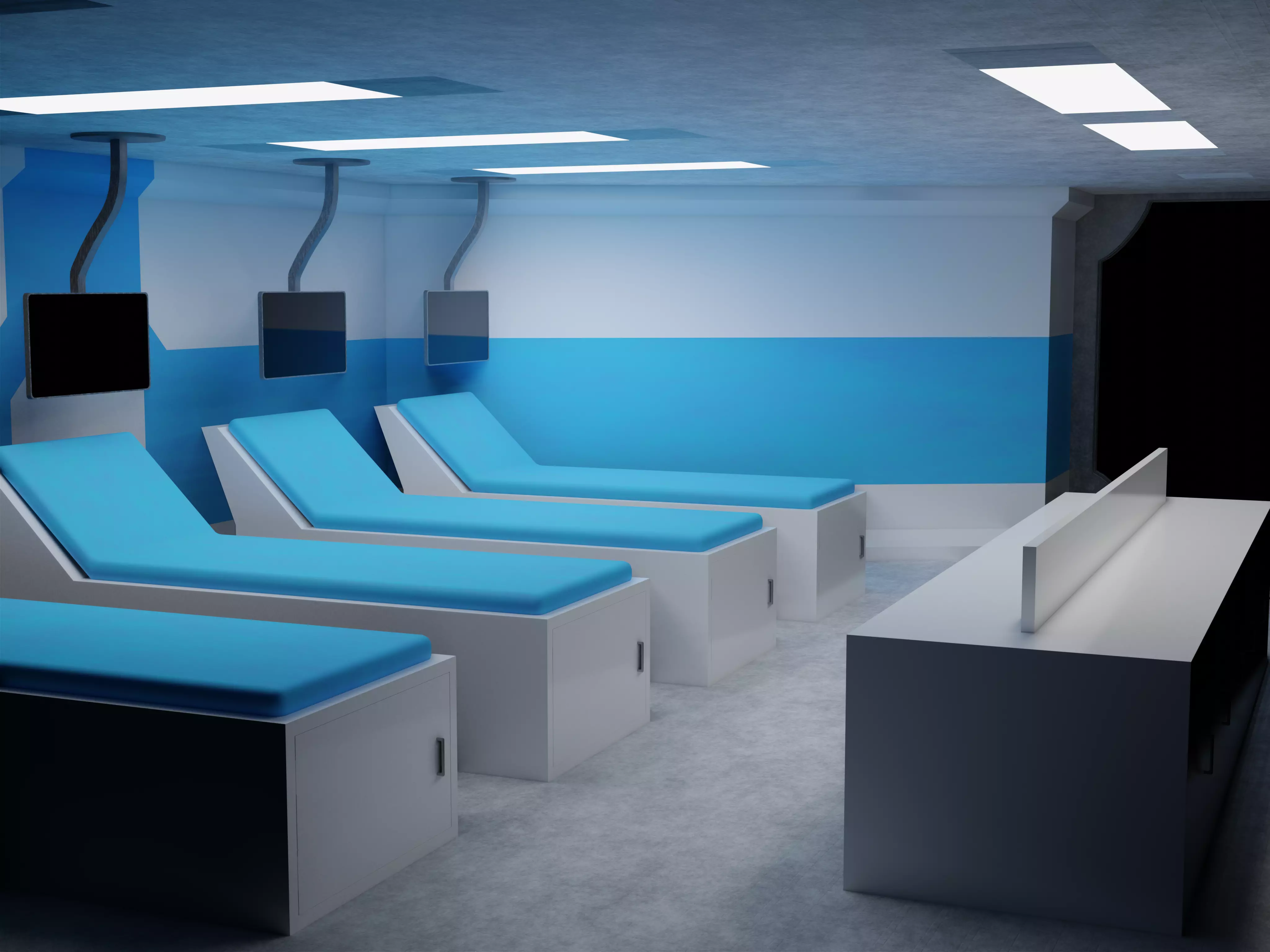 Make your own space station layout - Medbay add-on Low-poly 3D model