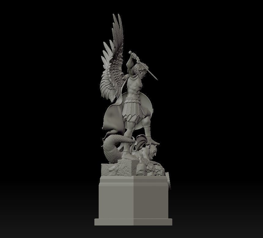 Archangel Michael - Arcangel Miguel Statue 3D model 3D print model_23