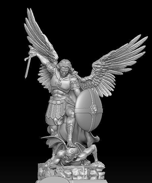 Archangel Michael - Arcangel Miguel Statue 3D model 3D print model_6