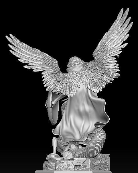 Archangel Michael - Arcangel Miguel Statue 3D model 3D print model_7