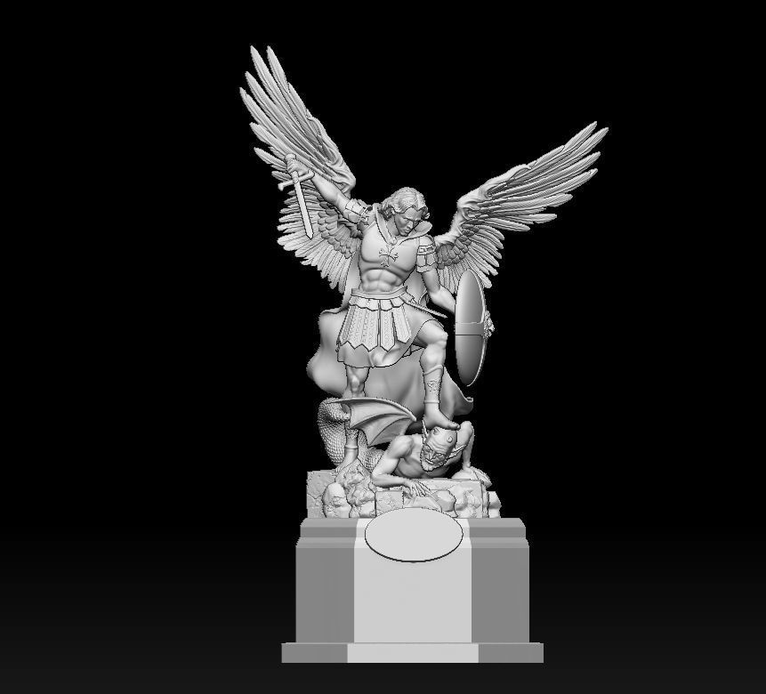 Archangel Michael - Arcangel Miguel Statue 3D model 3D print model_3