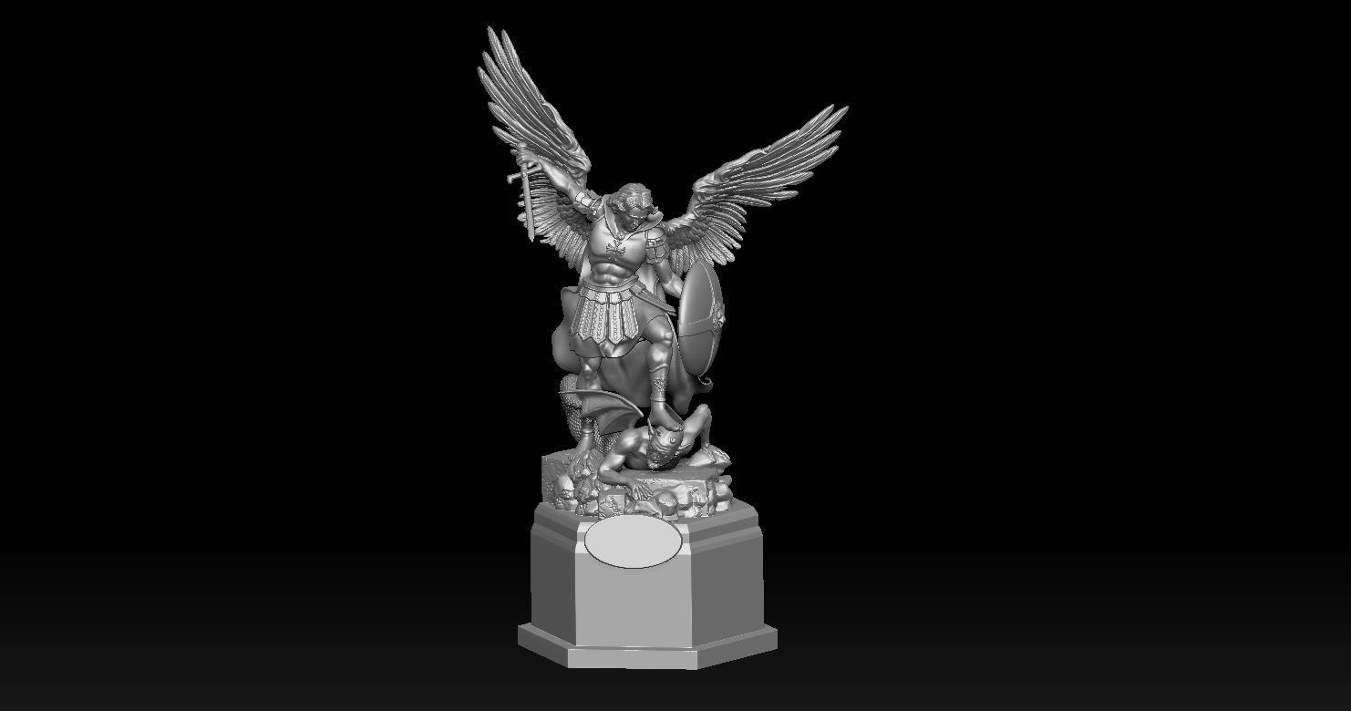 Archangel Michael - Arcangel Miguel Statue 3D model 3D print model_8