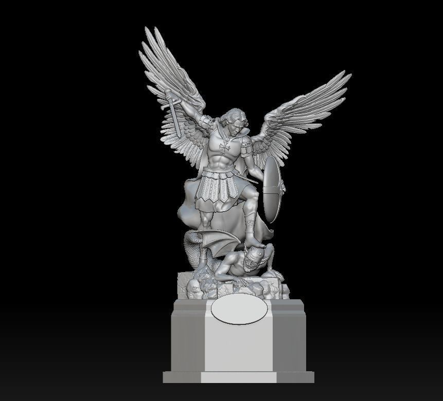 Archangel Michael - Arcangel Miguel Statue 3D model 3D print model_2