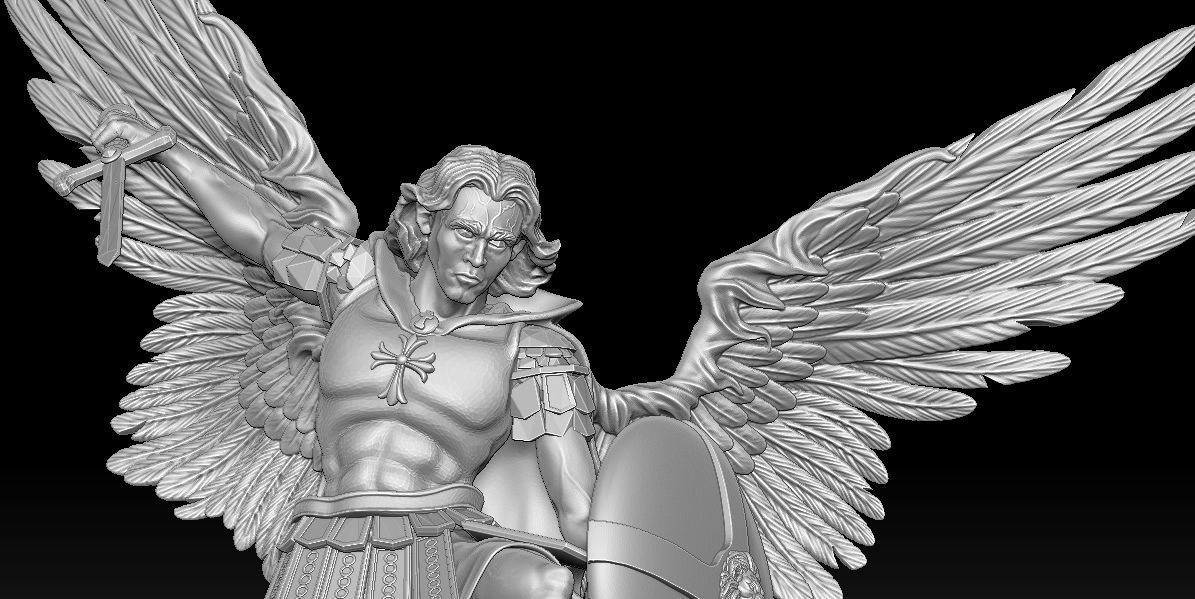 Archangel Michael - Arcangel Miguel Statue 3D model 3D print model_18