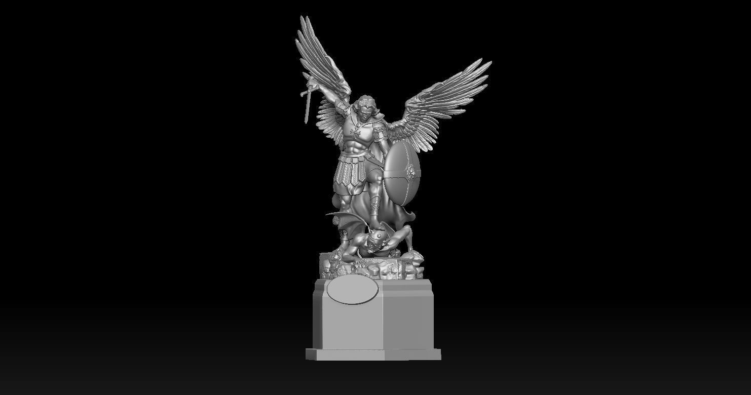 Archangel Michael - Arcangel Miguel Statue 3D model 3D print model_19