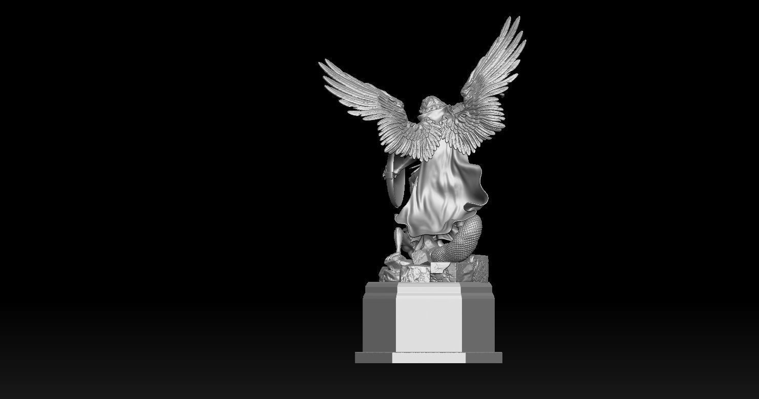 Archangel Michael - Arcangel Miguel Statue 3D model 3D print model_20