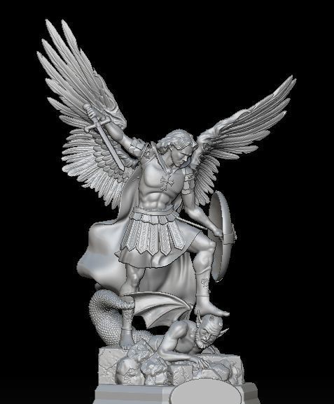 Archangel Michael - Arcangel Miguel Statue 3D model 3D print model_5